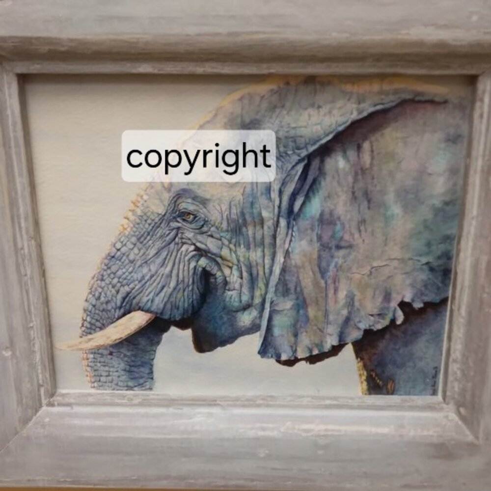 RECLAIMED ANTIQUE WOOD FRAMED ELEPHANT CANVAS PRINT